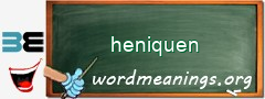 WordMeaning blackboard for heniquen